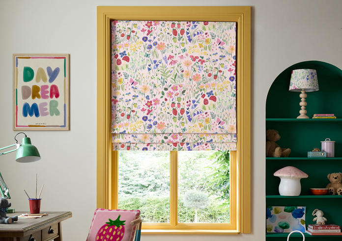 Wee Blue Bell Secret Garden, Rose - Twist&Fit Roman Blind - Image 3